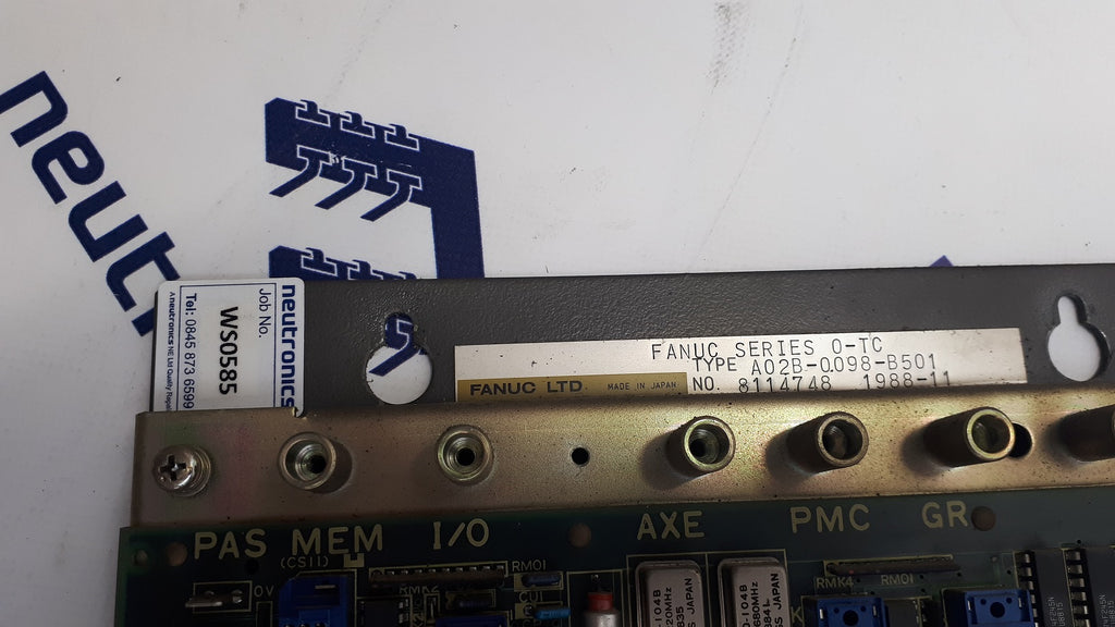 Fanuc A20B-1002-0360/09B / A02B-0098-B501 Master Board + Mount Plate