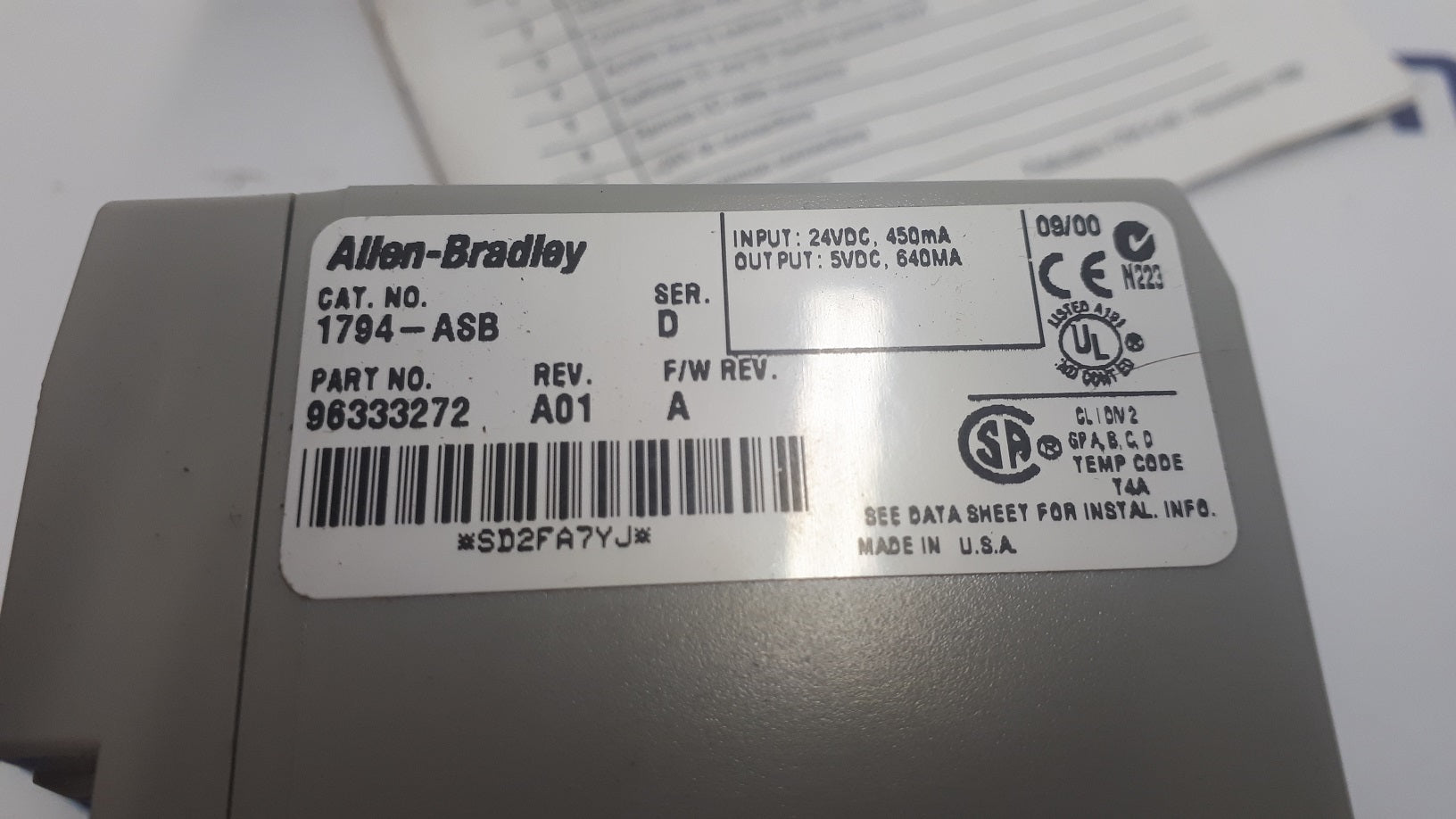Allen-Bradley 1794-ASB I/O Adaptor Module