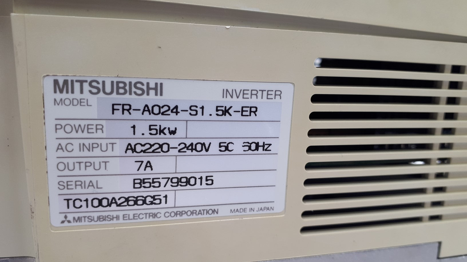 Mitsubishi FR-A024-S1.5K-ER Inverter