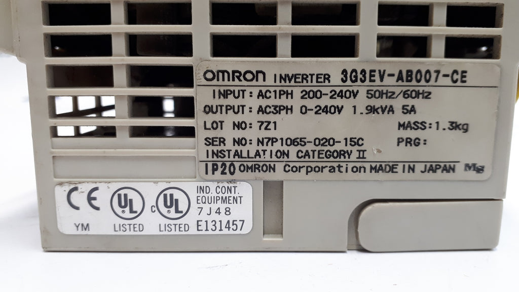 Omron Sysdrive 3G3EV-AB007-CE Inverter 0.75kW
