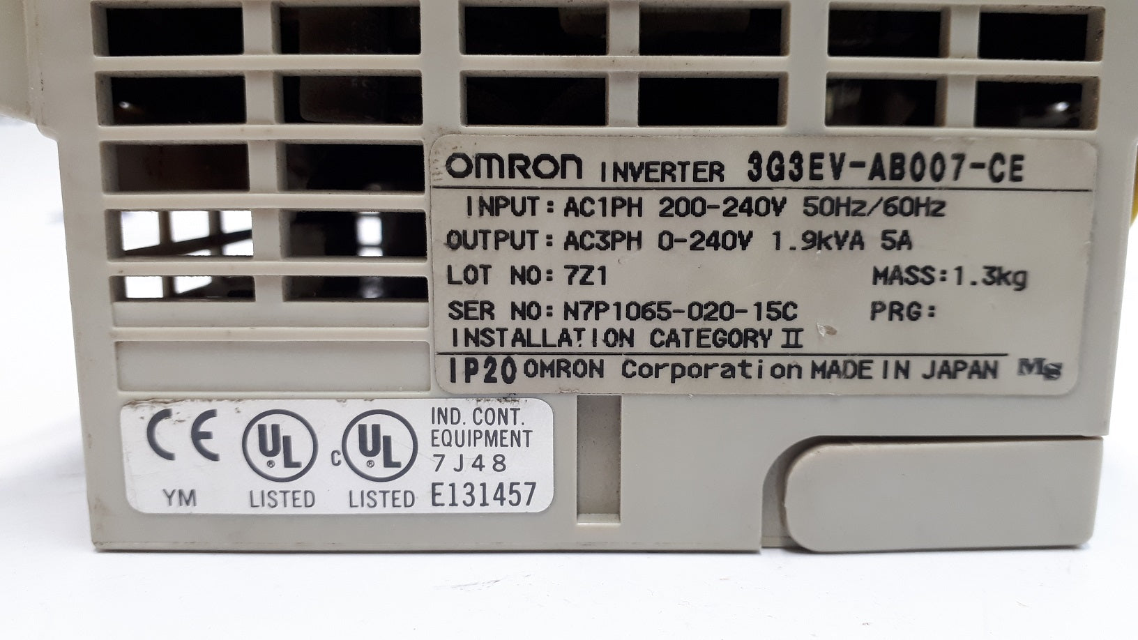 Omron Sysdrive 3G3EV-AB007-CE Inverter 0.75kW