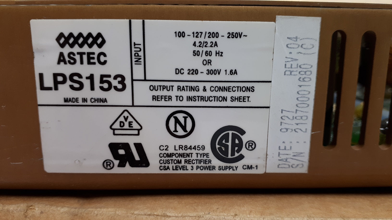 Astec LPS153 PSU