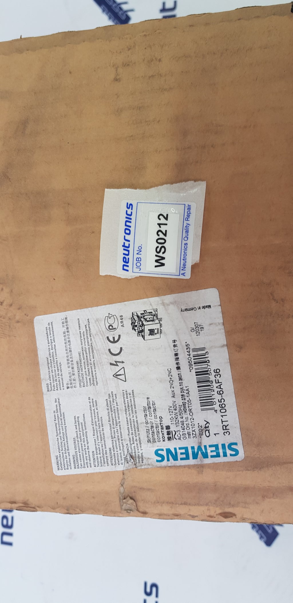 Siemens 3RT1065-6AF36 Contactor