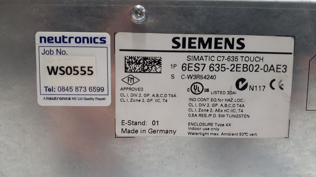 Siemens 6ES7 635-2EB02-0AE3 SIMATIC C7-635 Touchscreen