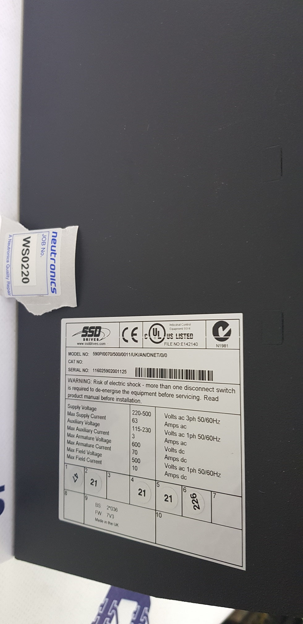 SSD 590P/0070/500/0011/UK/AN/DNET/0/0 DC Integrator