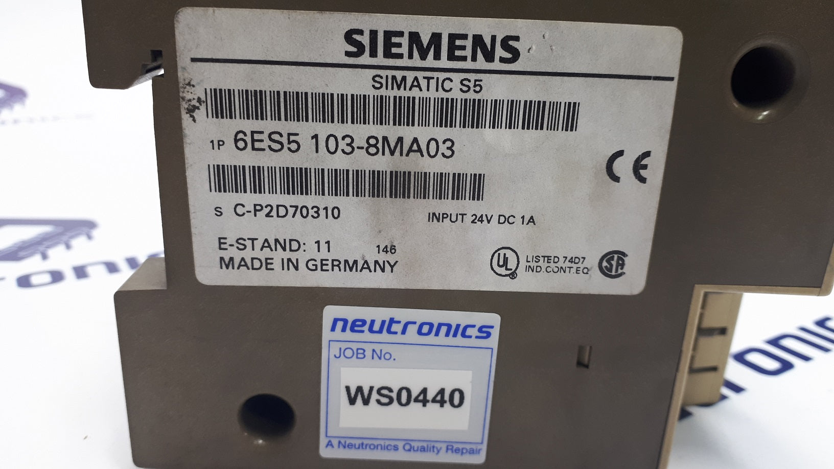 Siemens 6ES5 103-8MA03 Simatic S5-100U CPU 103 Processor Module