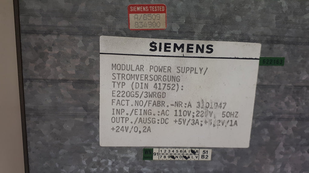 Siemens 6ES5 951-7LB13 Simatic S5 Power Supply Module