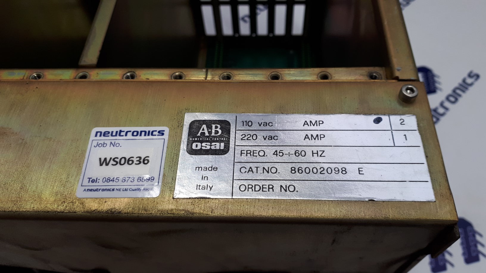 A-B Osai 86002098E E10 Slot Rack