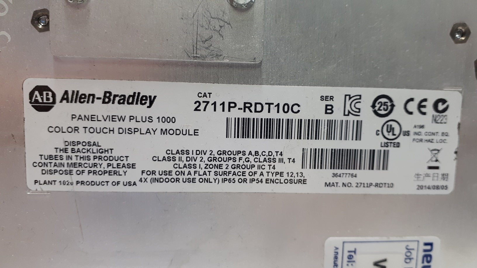 Allen-Bradley 2711P-RDT10C PanelView 1000