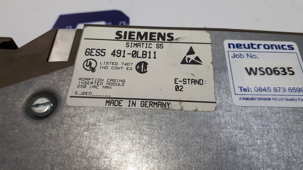 Siemens 6ES5 491-0LB11 Simatic S5 Adapter Casing