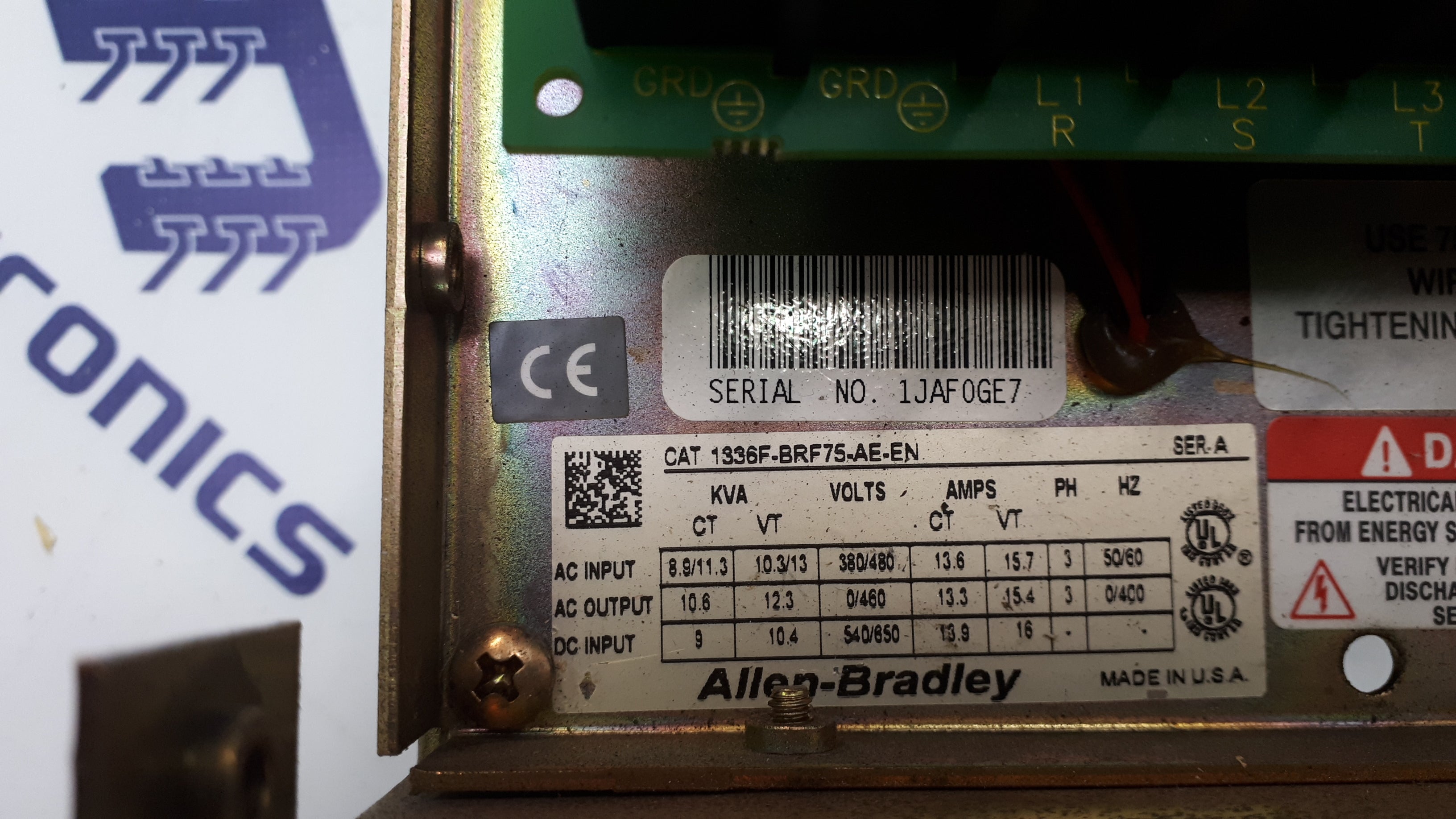 Allen-Bradley 1336F-BRF75-AE-EN 1336 Plus II 5kW 7.5HP 460V inverter